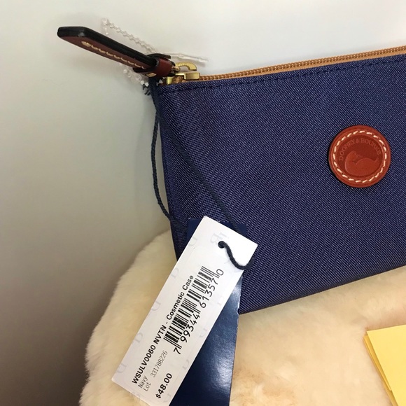 Dooney & Bourke Zipper Cosmetic Pouch Navy Blue - Picture 2 of 8